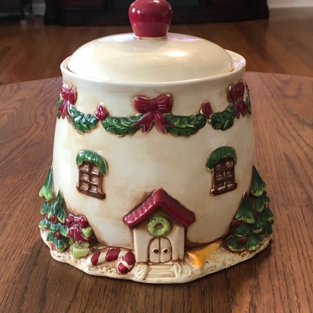Jingles &Joy Cookie Jar Gingerbread house vintage GUC